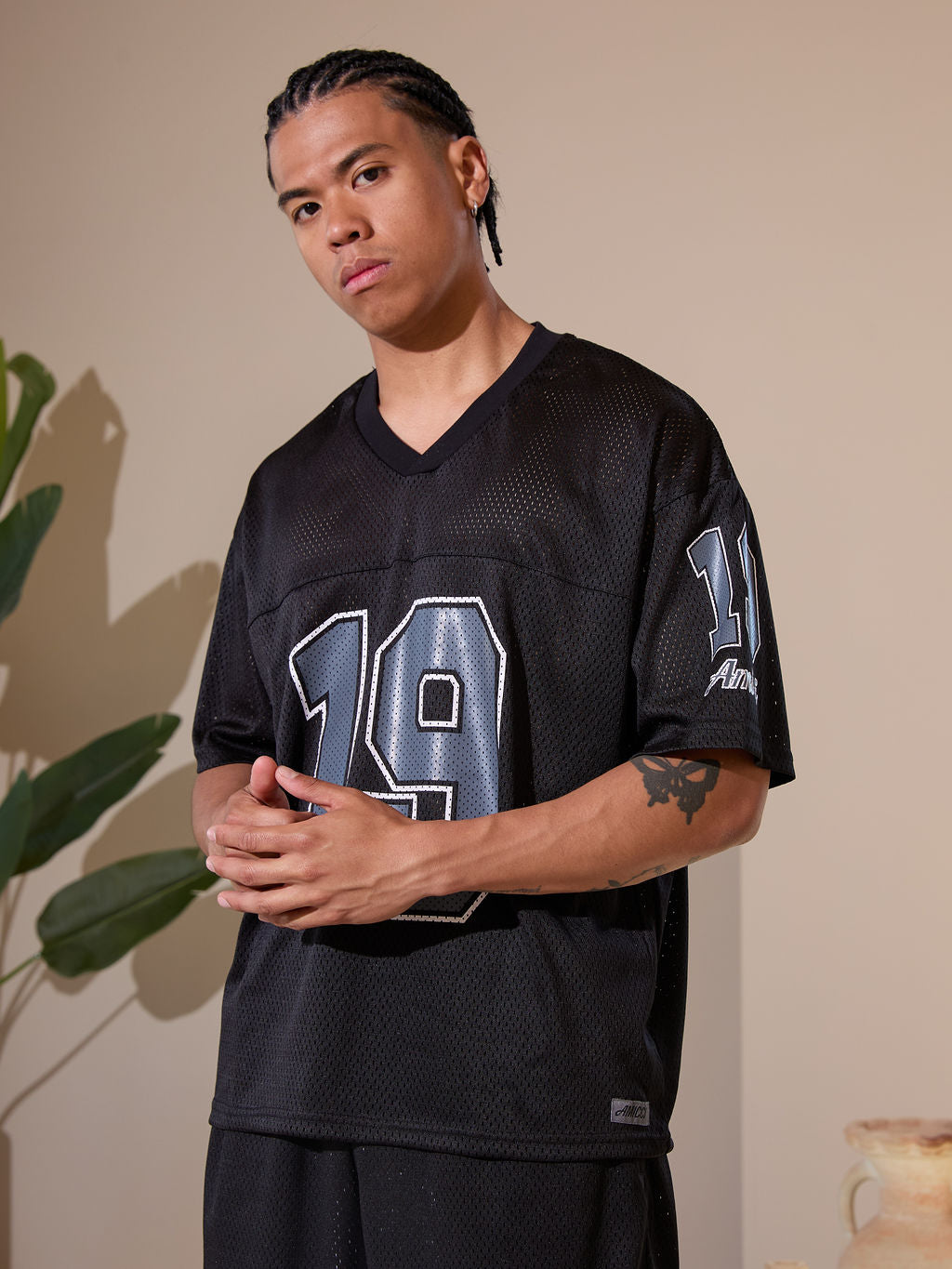 Macizo Mesh Jersey T-Shirt Zwart