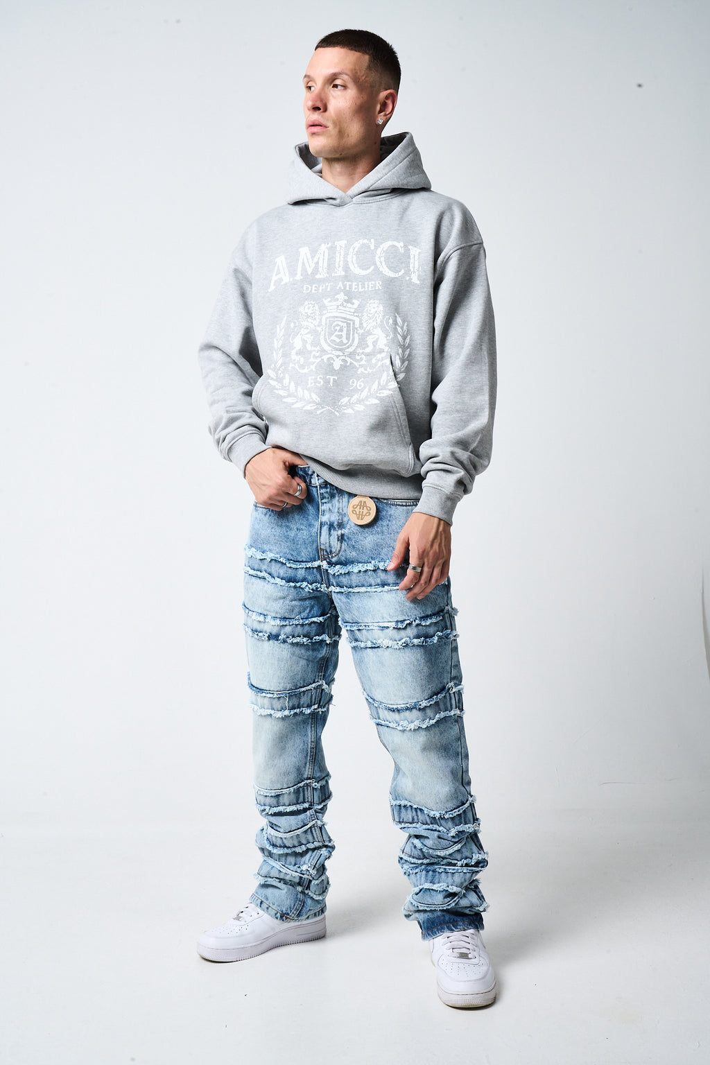 Caspian Stacked Jean Blue