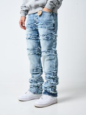 Caspian Stacked Jean Blue