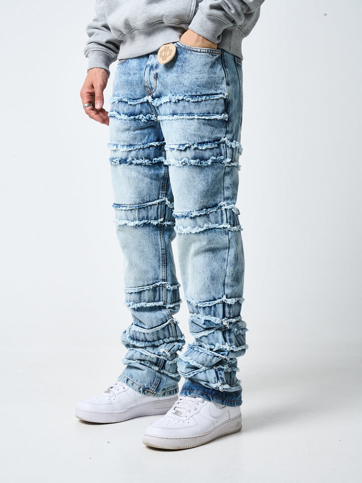 Caspian Stacked Jean Blue