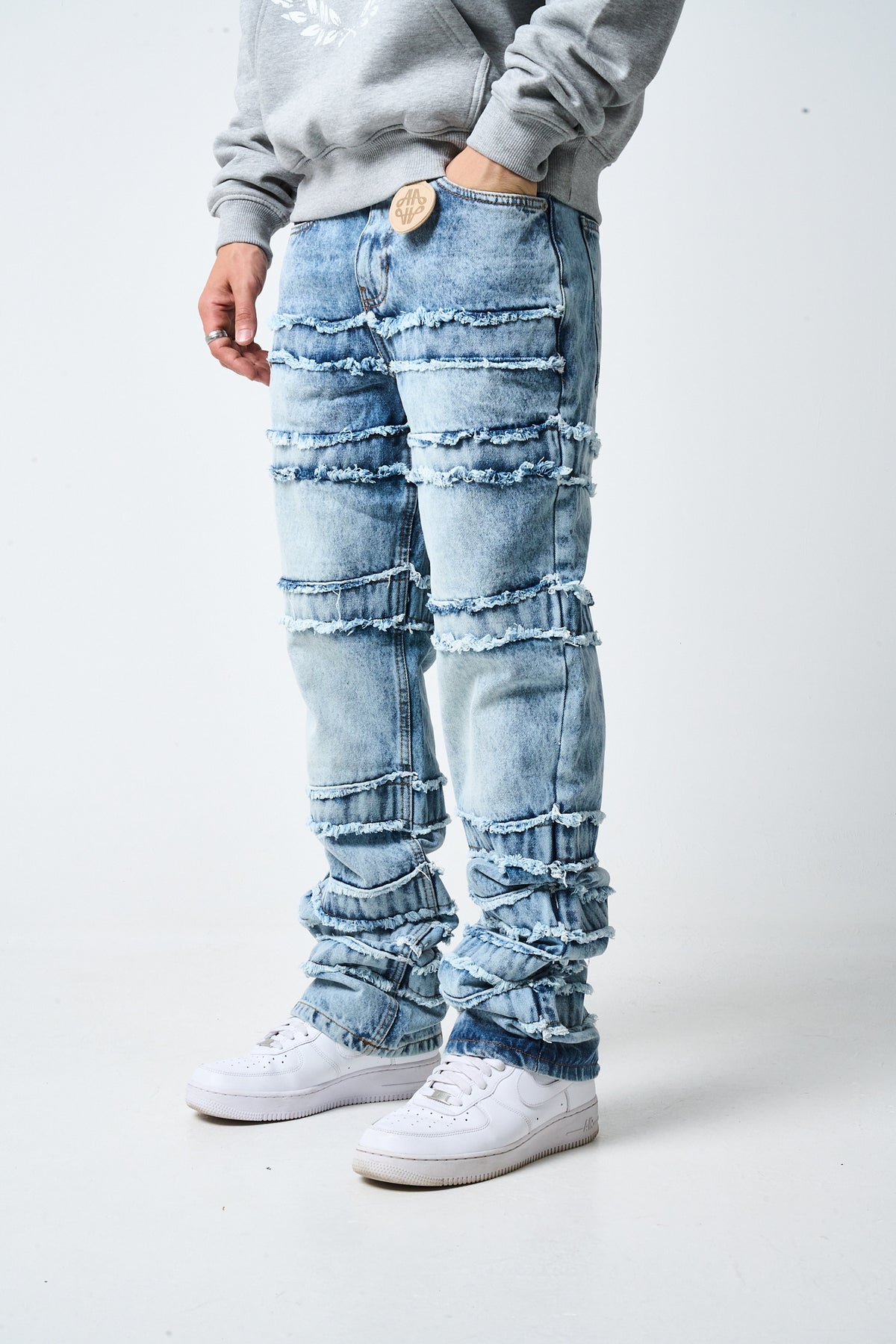 Caspian Stacked Jean Blue