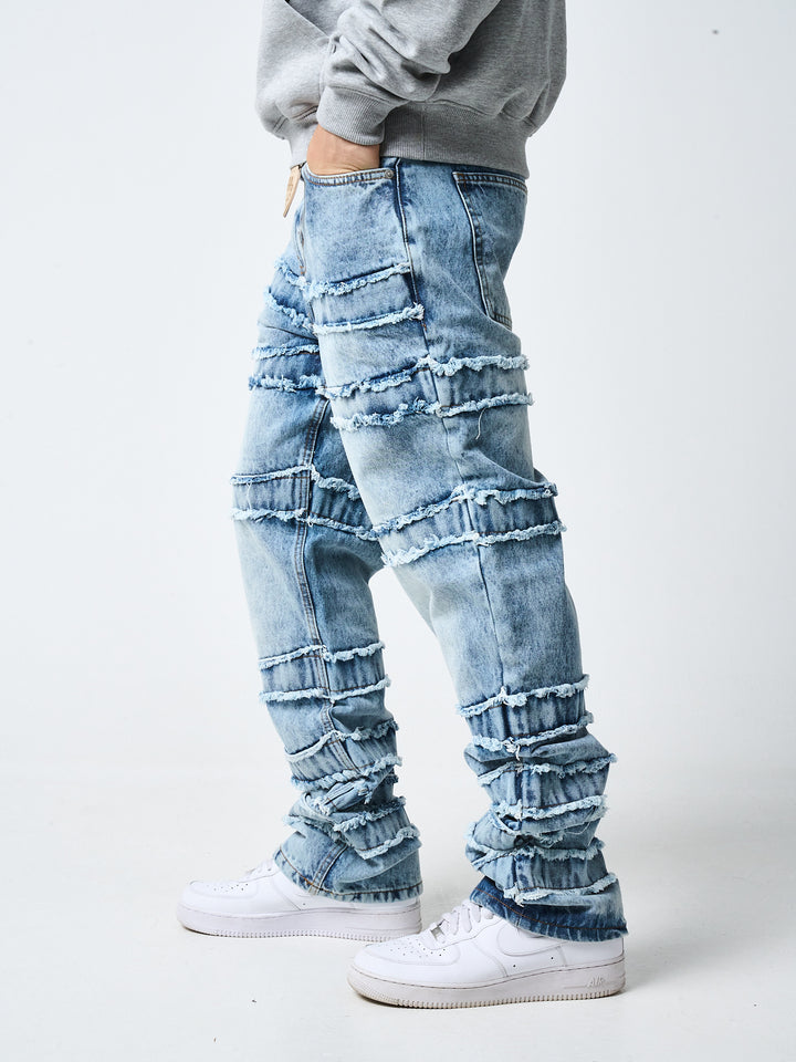 Caspian Stacked Jean Blue
