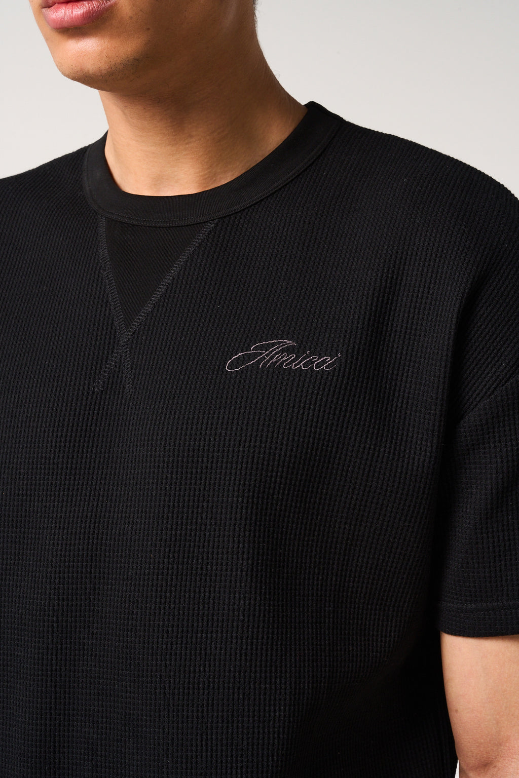 Tempest Waffle Knit T-Shirt Black