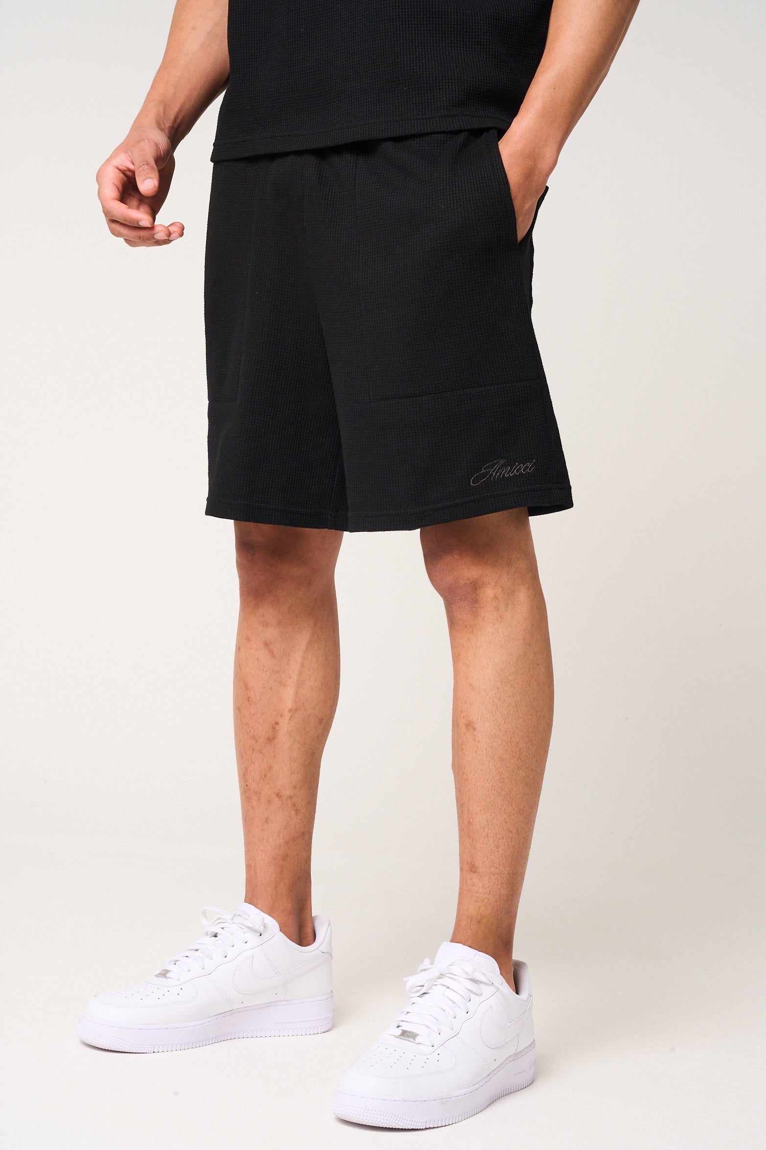 Tempest Waffle Knit Shorts Black