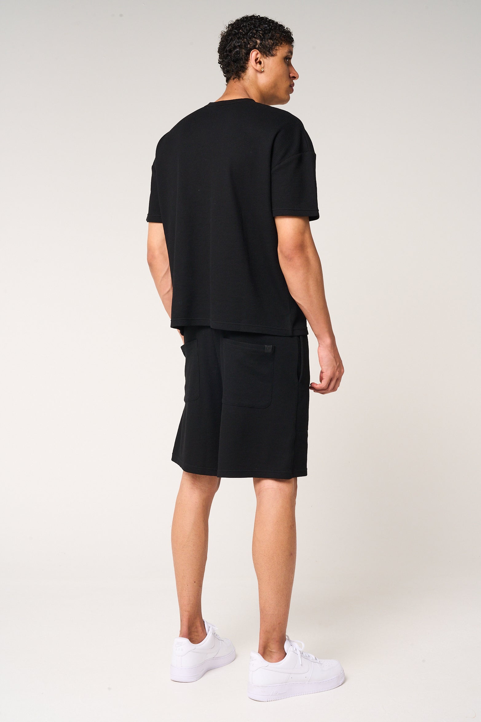 Tempest Waffle Knit T-Shirt Black