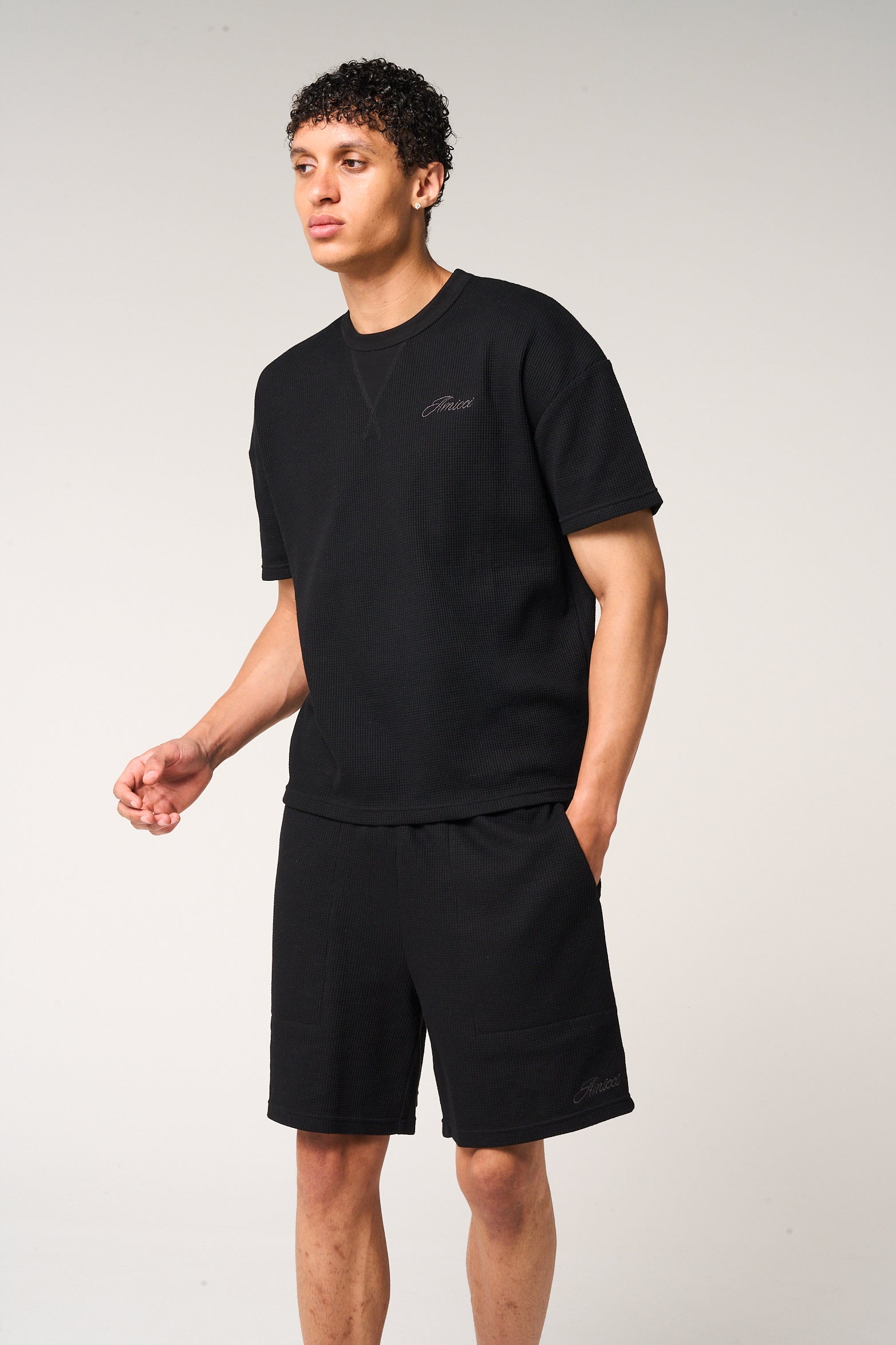 Tempest Waffle Knit Shorts Black