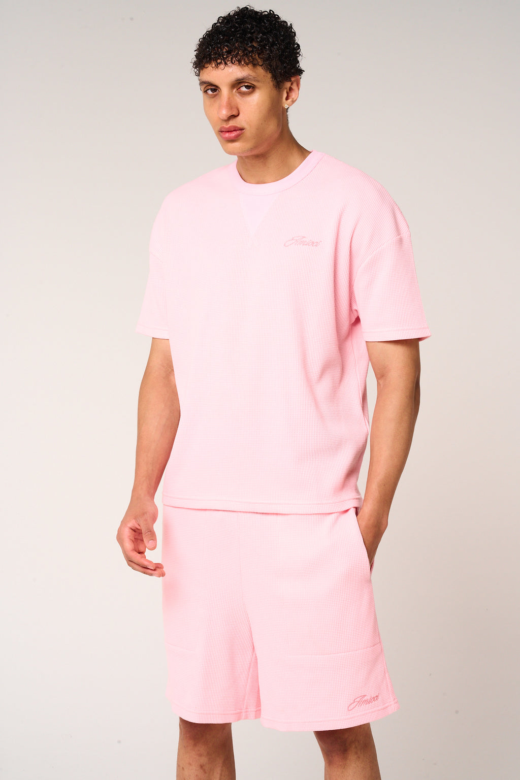 Tempest Waffle Knit Shorts Pink