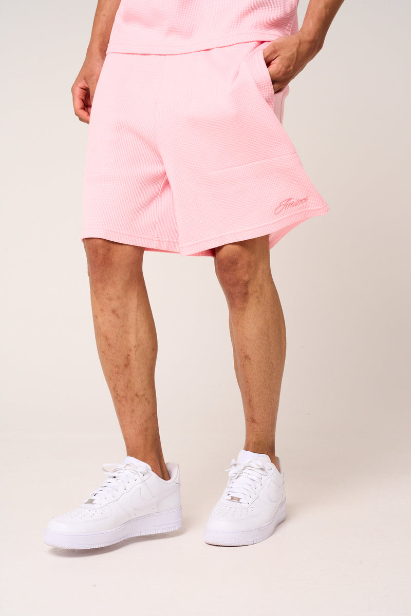 Tempest Waffle Knit Shorts Pink