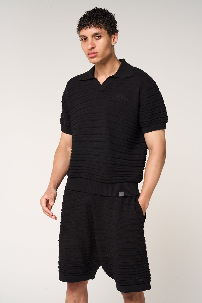 Dune Knitted Polo Black
