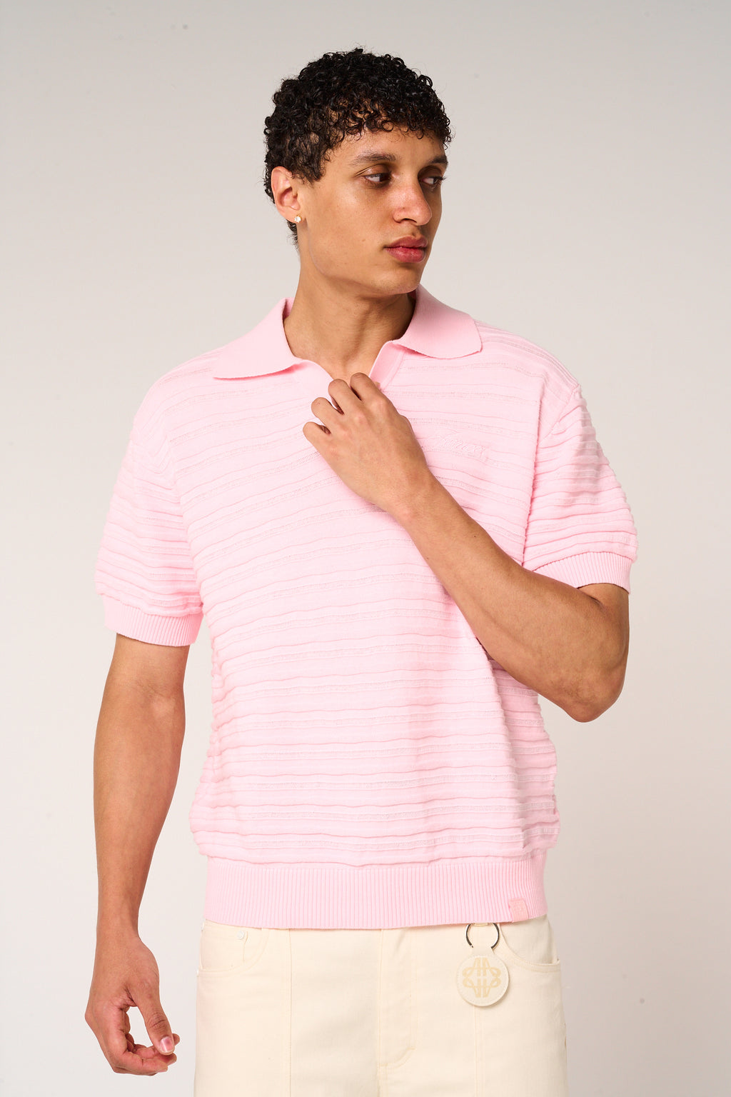 Dune Knitted Polo Pink