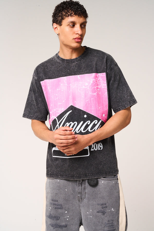 Rimini Graphic T Shirt Washed Black