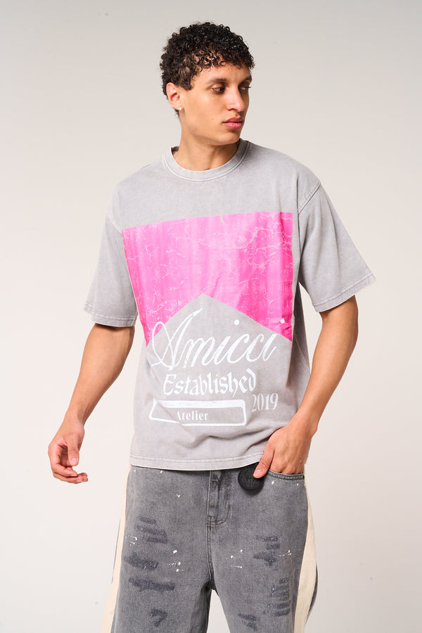 Rimini Graphic T Shirt Grey