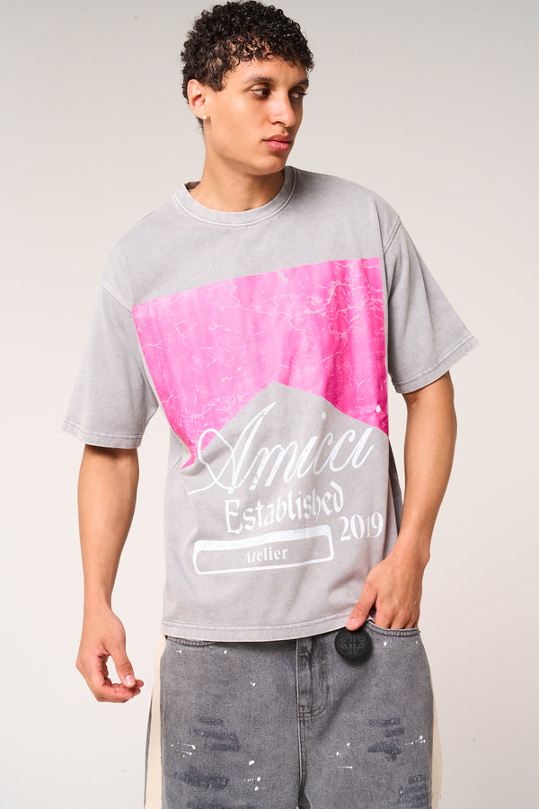 Rimini Graphic T Shirt Grey