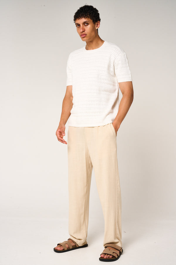 Araz Knitted Patterned T Shirt White