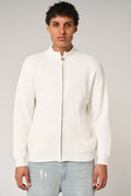 Mesa Ribbed Zip-Through Sweater White
