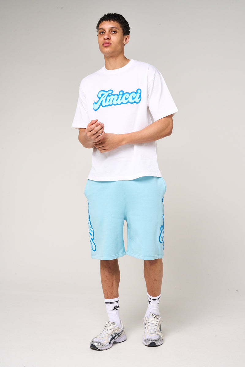 Rachid Puff Print Shorts Blue