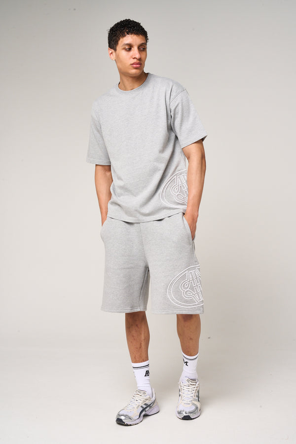 Fares Logo Embroidery Shorts Grey