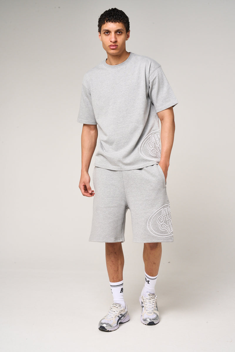 Fares Logo Embroidery Shorts Grey