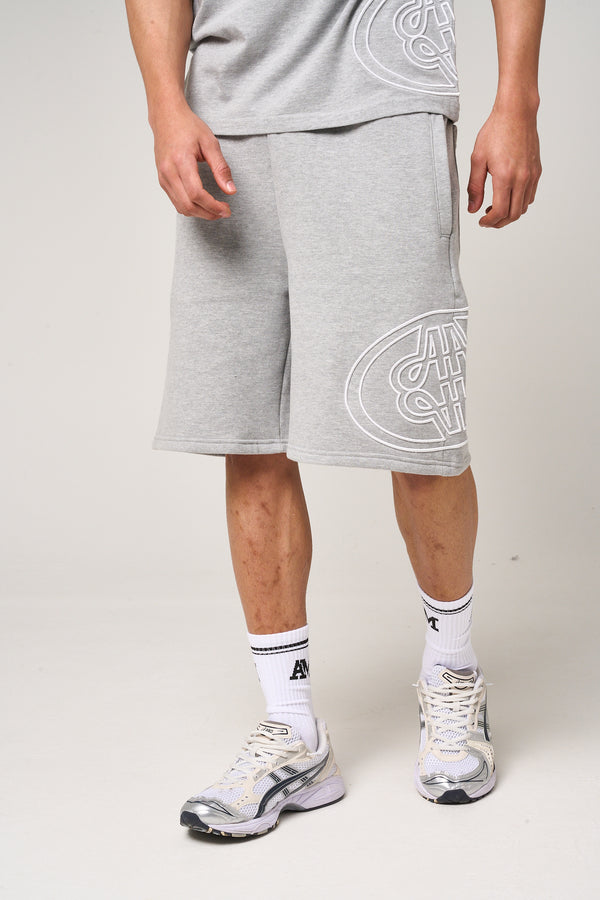 Fares Logo Embroidery Shorts Grey