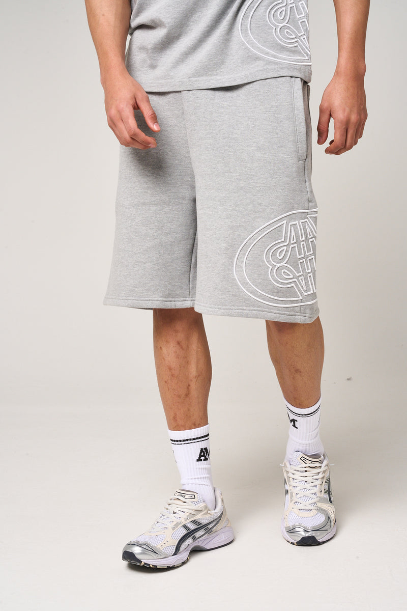 Fares Logo Embroidery Shorts Grey