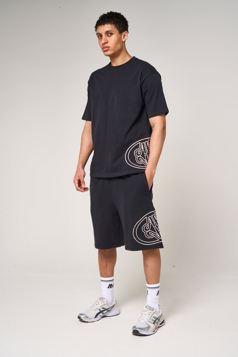 Fares Logo Embroidery Shorts Black