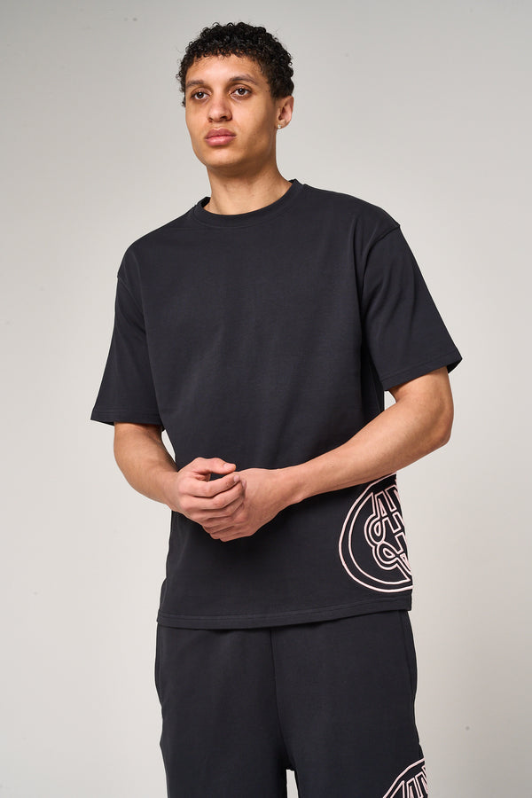 Fares Logo Embroidery T Shirt Black