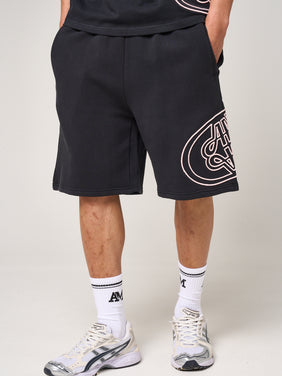 Fares Logo Embroidery Shorts Black