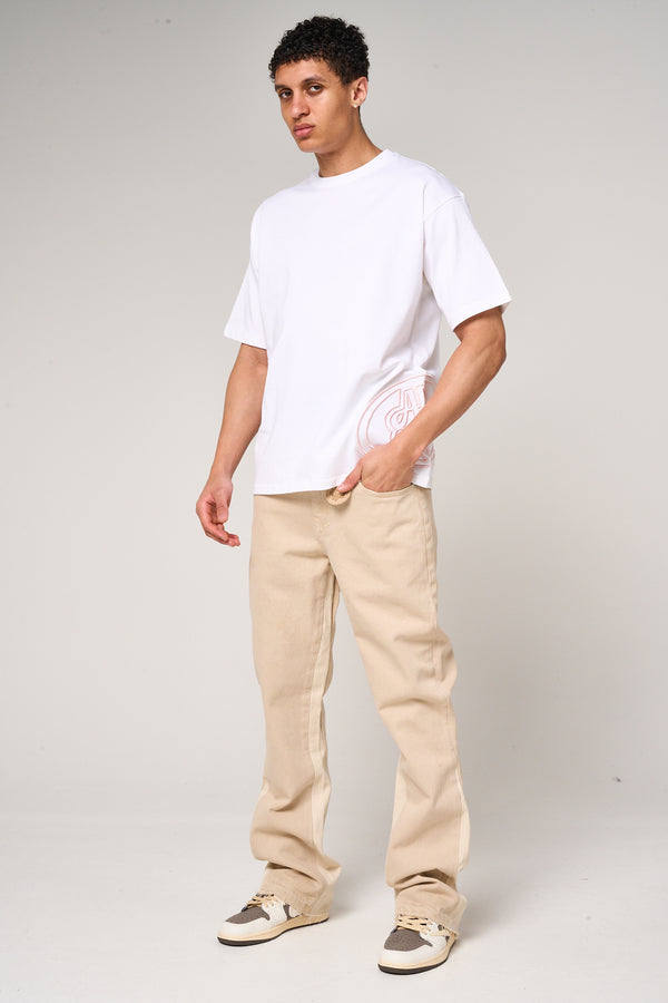 Fares Logo Embroidery T Shirt White