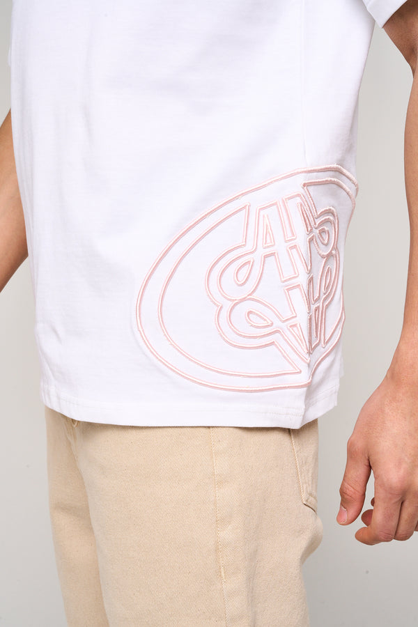 Fares Logo Embroidery T Shirt White