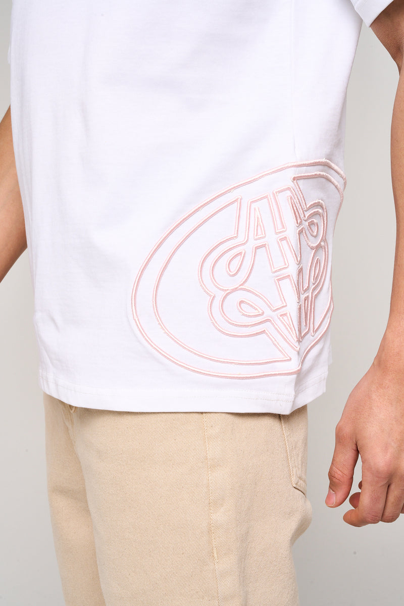 Fares Logo Embroidery T Shirt White