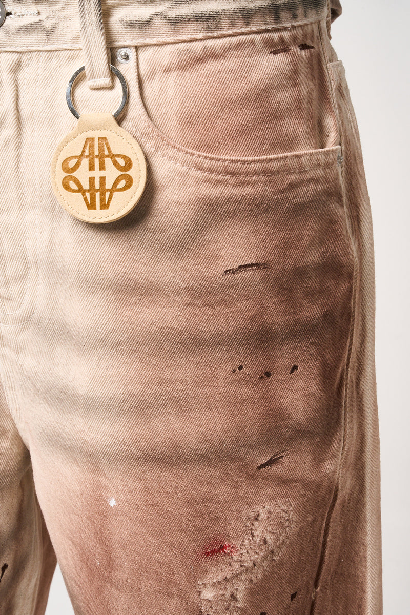 Abasalo Beige Denim Shorts