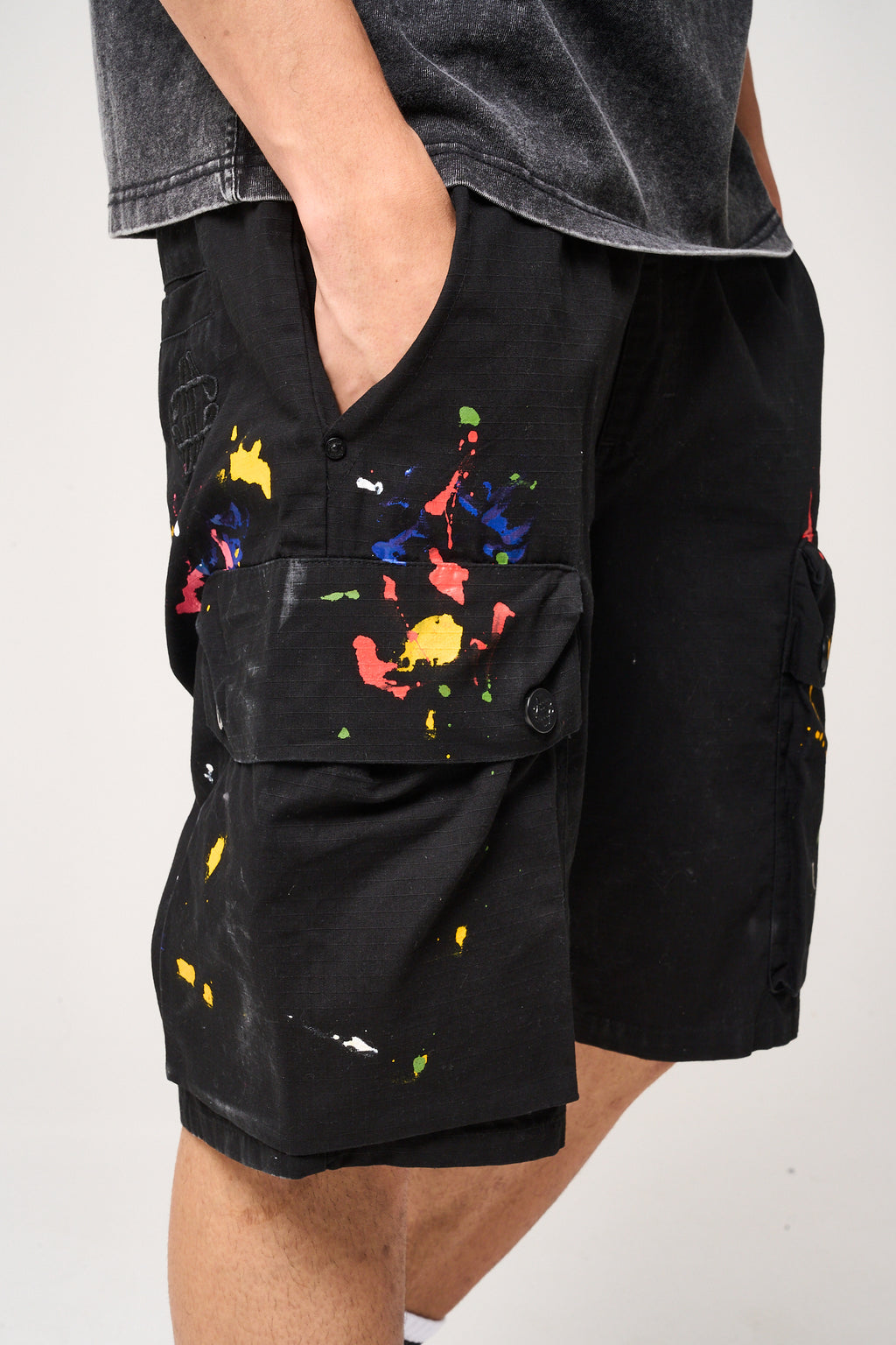 Colonel Camo Cargo Shorts Black
