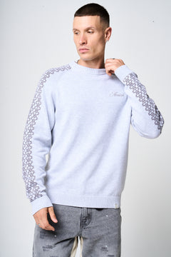 Trento Grey Logo Knitted Sweatshirt