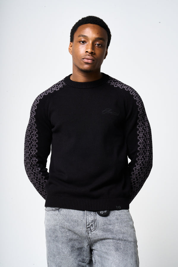 Trento Black Logo Knitted Sweatshirt