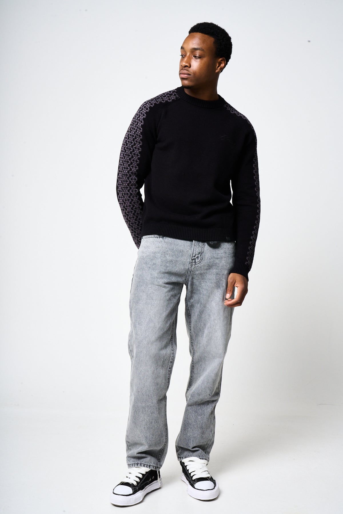 Trento Black Logo Knitted Sweatshirt