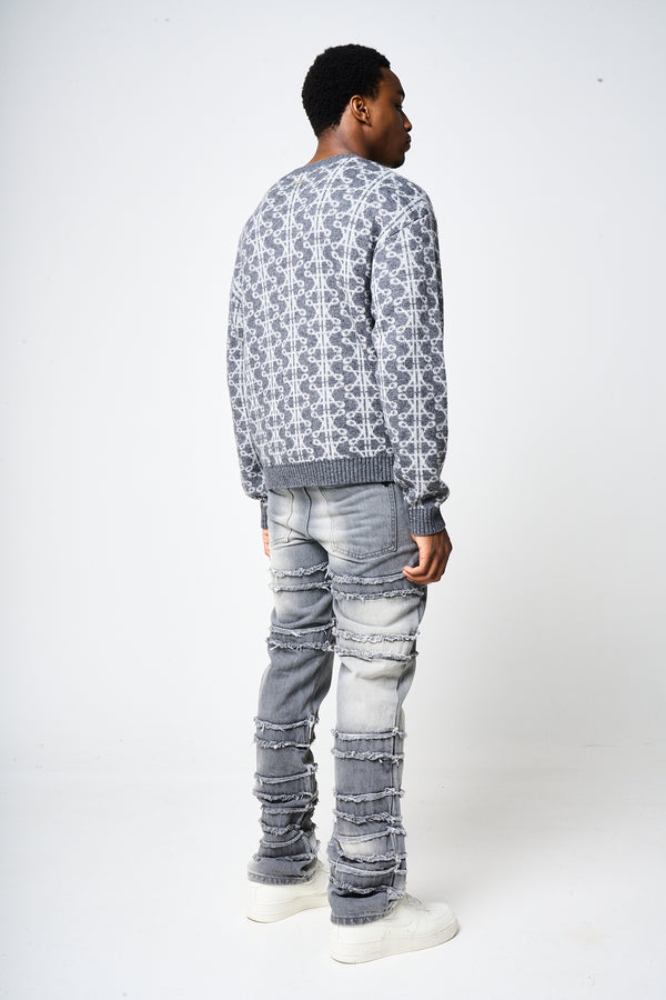 Pasquale Grey Knitted Sweatshirt