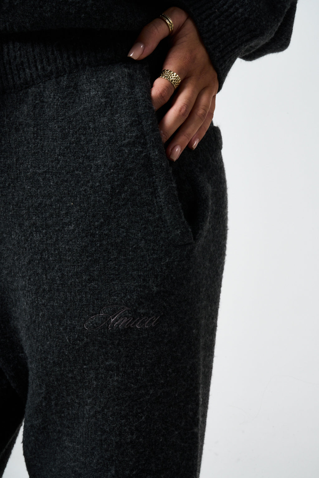 Dexter Charcoal Knitted Joggers