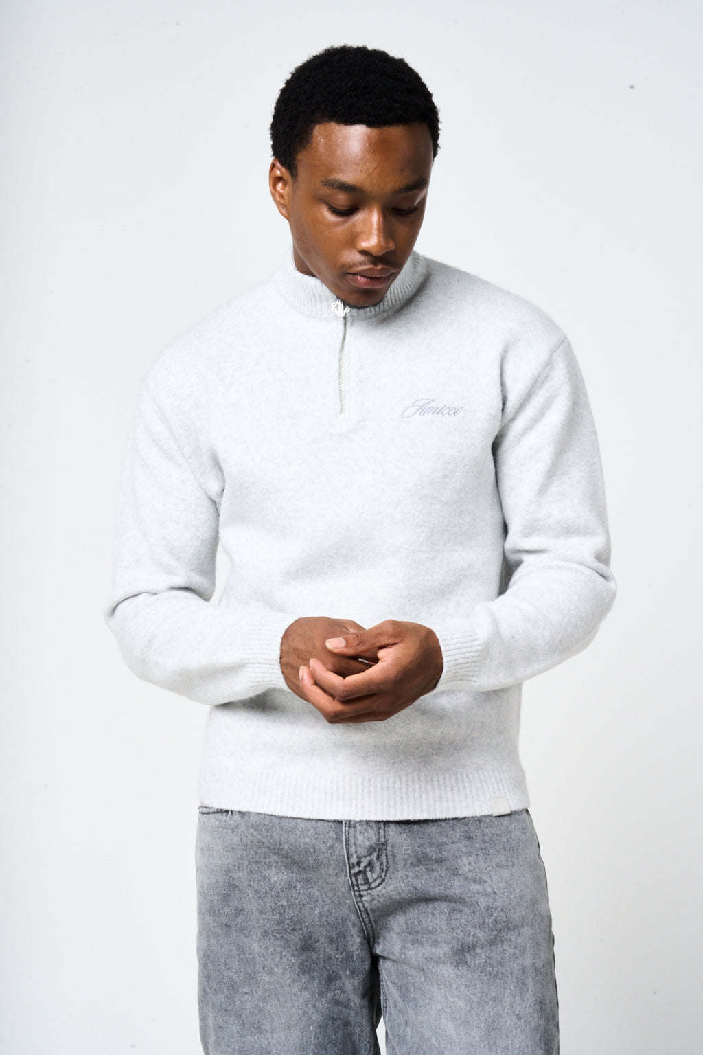 Dexter Grey Quarter Zip Sweatshirt