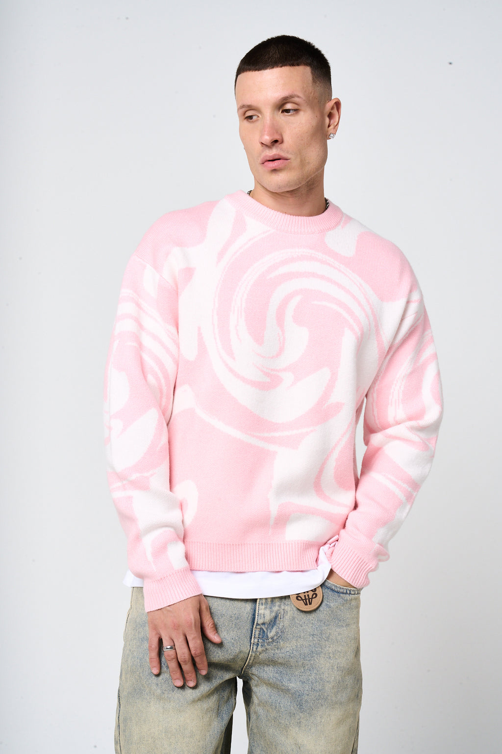 Pierce grijs gebreid sweatshirt