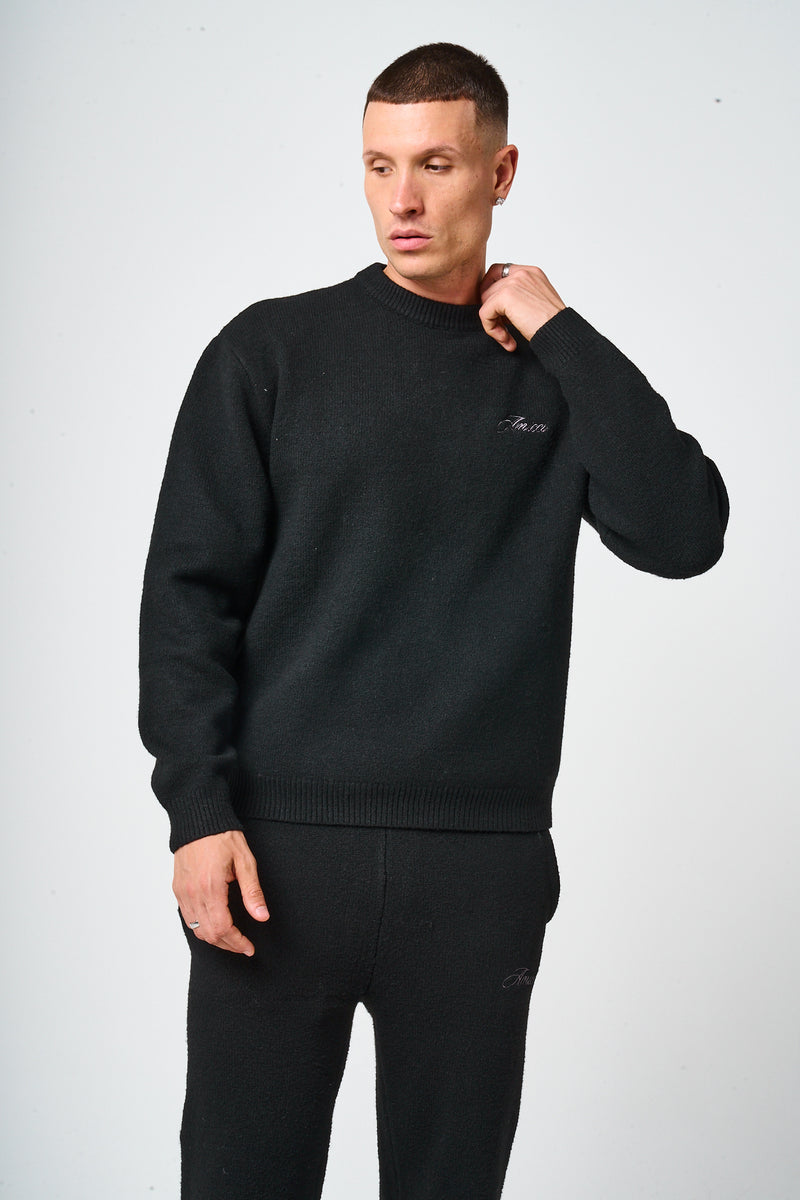 Dexter Zwart Gebreid Sweatshirt