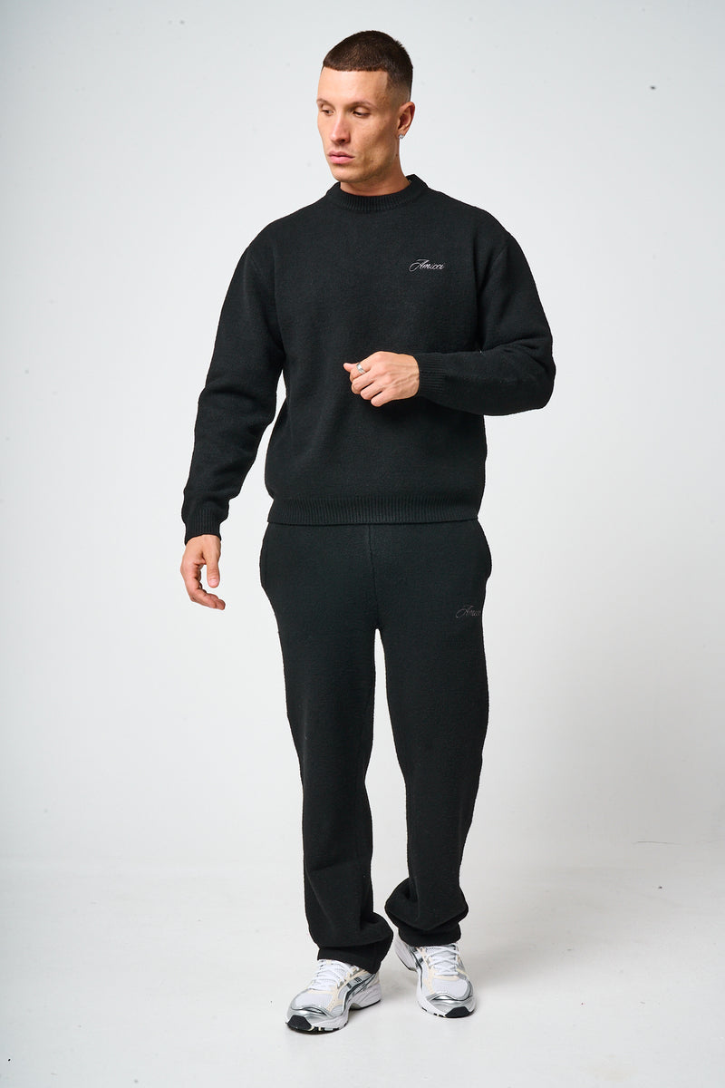 Dexter Zwart Gebreid Sweatshirt