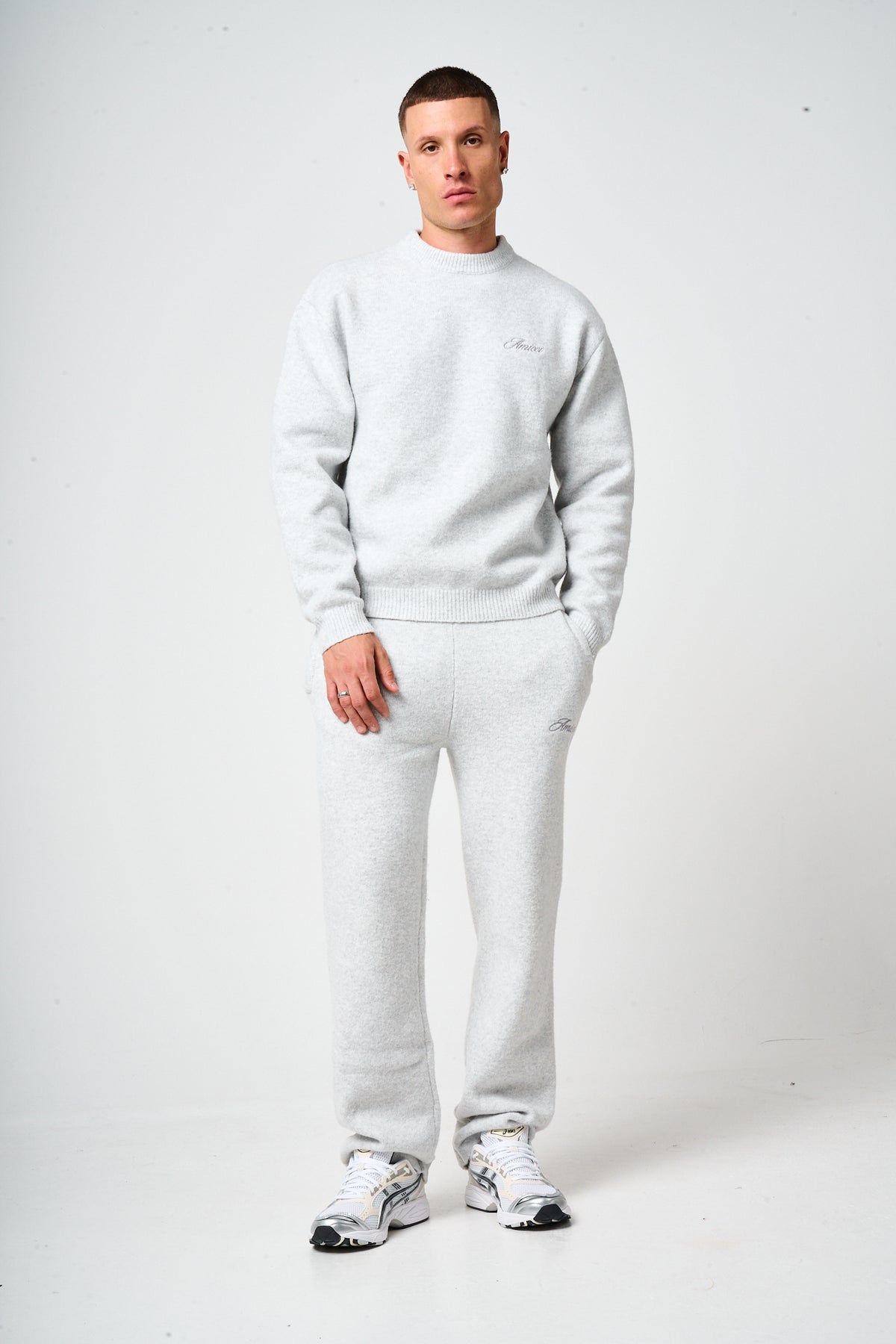 Dexter grijsgebreide joggingbroek