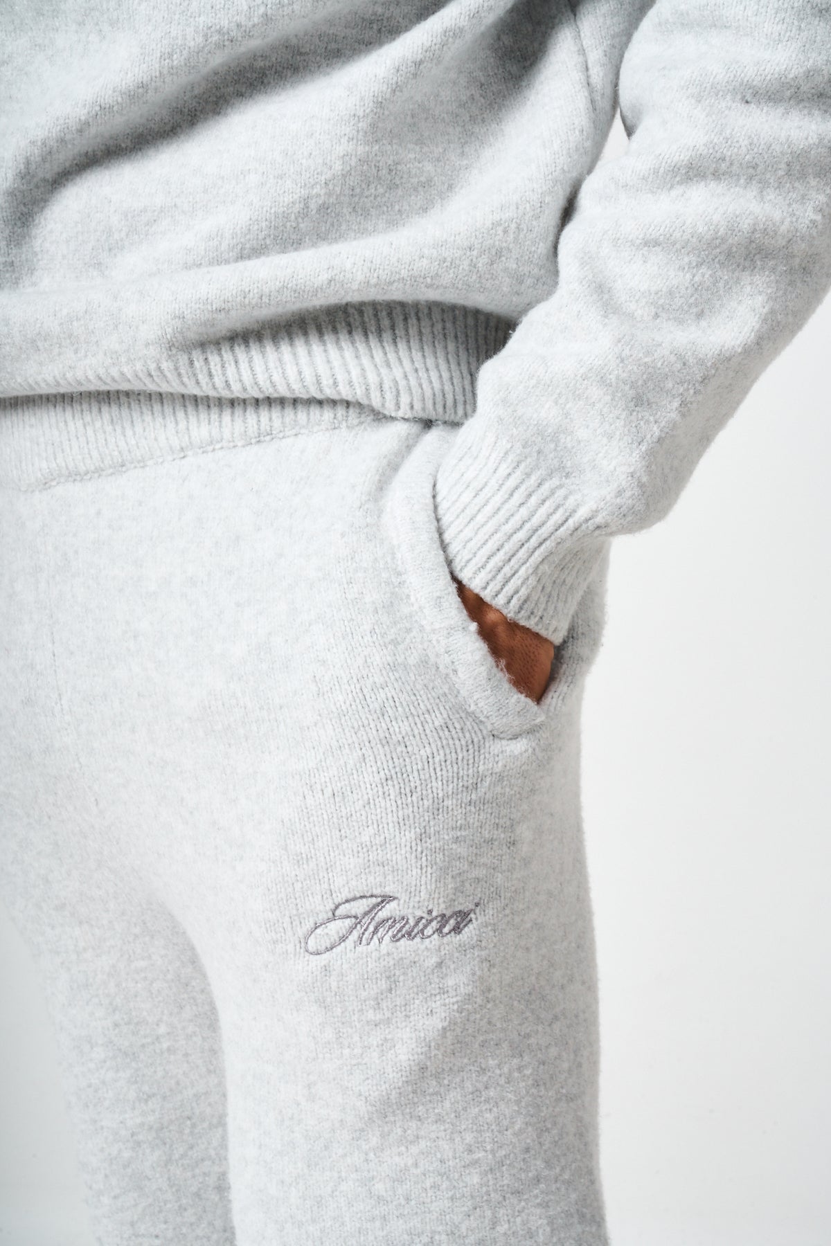 Dexter grijsgebreide joggingbroek