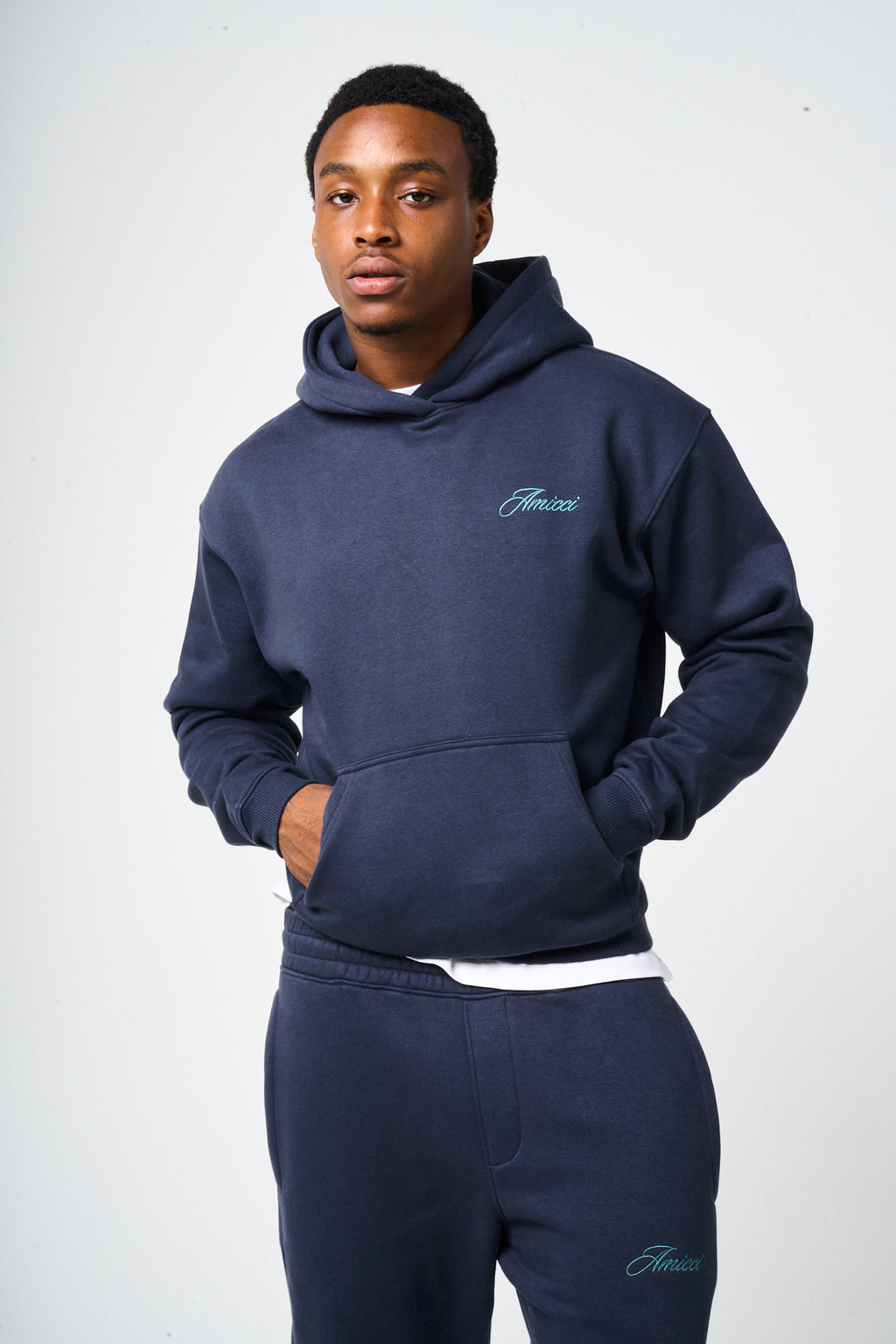 Doakes Navy Embroidery Logo Hoodie