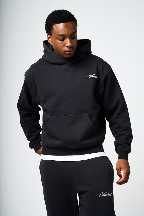 Doakes Black Embroidery Logo Hoodie