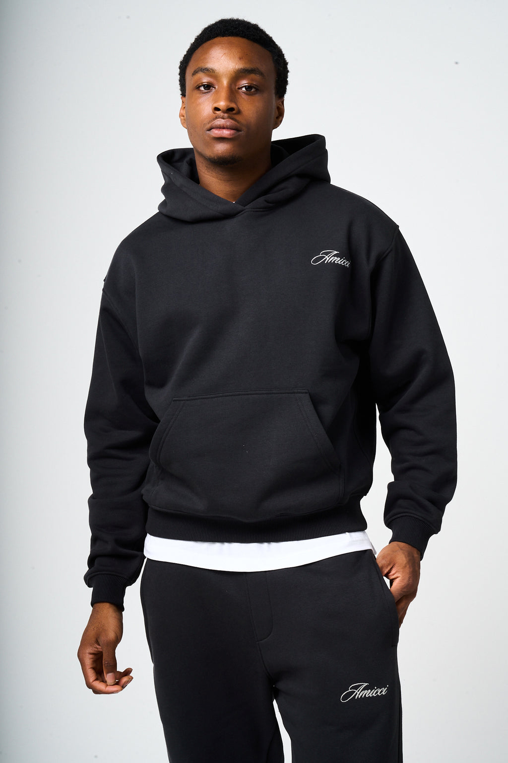 Doakes Black Embroidery Logo Hoodie
