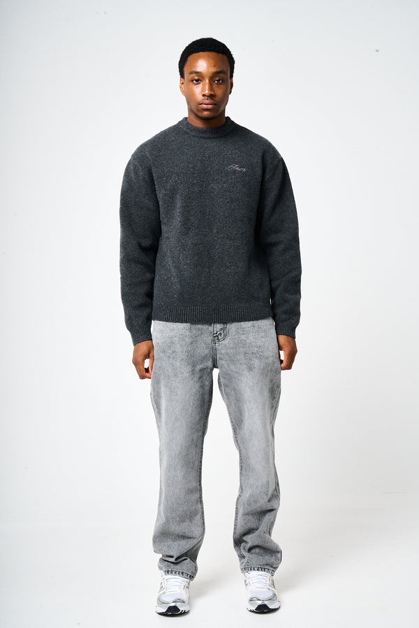 Dexter Charcoal Knitted Sweatshirt