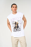 Outlaw mouwloze grafische top