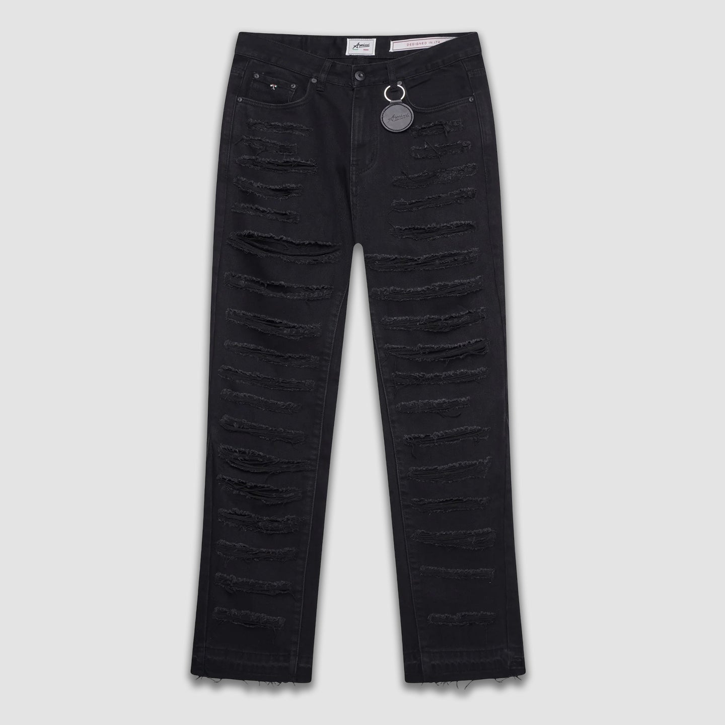 Bresso Zwarte Gescheurde Denim