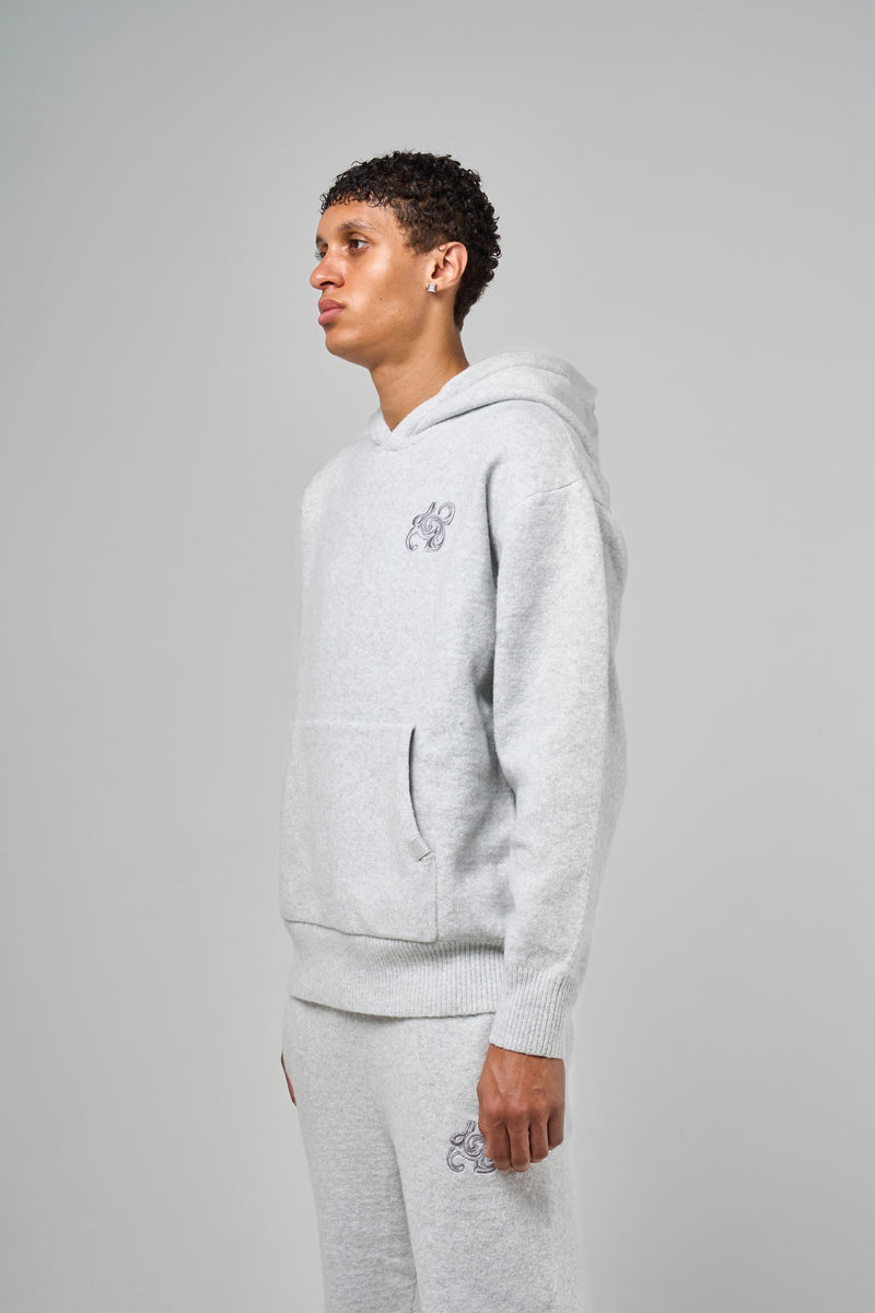 Amos Grijze Gebreide Hoodie